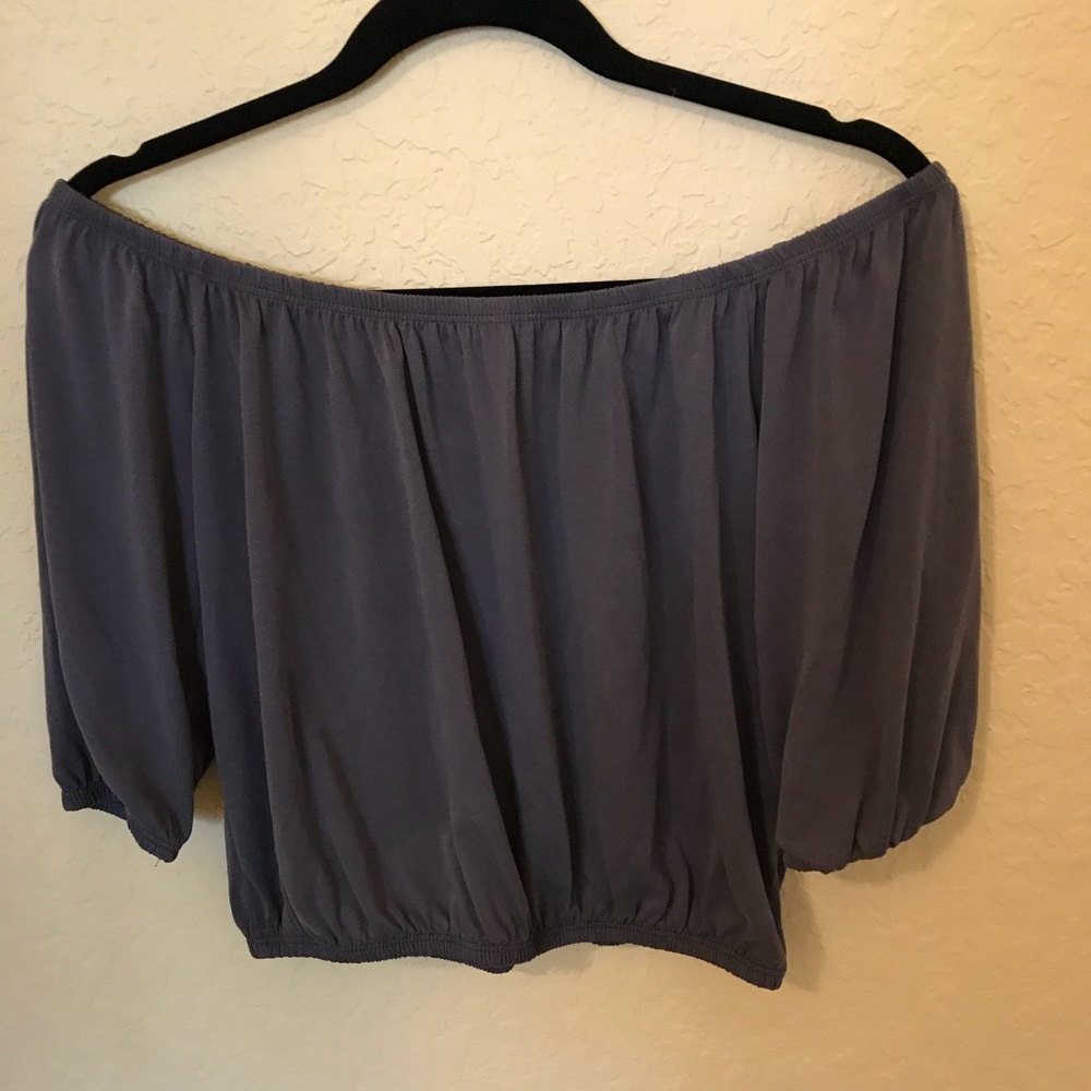 Cropped off the shoulder top.